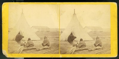 Donne indiane che cucinano davanti alla tenda di Spotted Tail, 1868 da Alexander Gardner